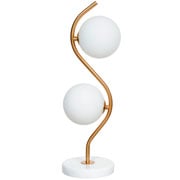 Abajur de Metal LED com Base de Mármore Dourado, 50 cm