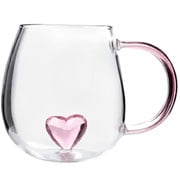 Caneca de Vidro Borossilicato 3D Coração 350 ml