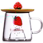 Caneca de Vidro Borossilicato 3D Morango 280 ml