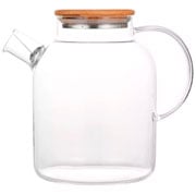 Chaleira de Vidro Borossilicato com Tampa de Bambu 1,6L