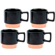 Jogo de canecas de cerâmica Verano preto 120 ml 4 peças