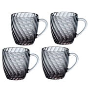 Jogo de canecas de vidro Elyseé cinza 285 ml 04 peças