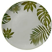 Prato de Cerâmica Raso Leaves Verde 27 cm