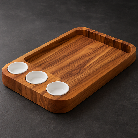 Gamela em Madeira Teca Hamar Marrom 45x28 cm