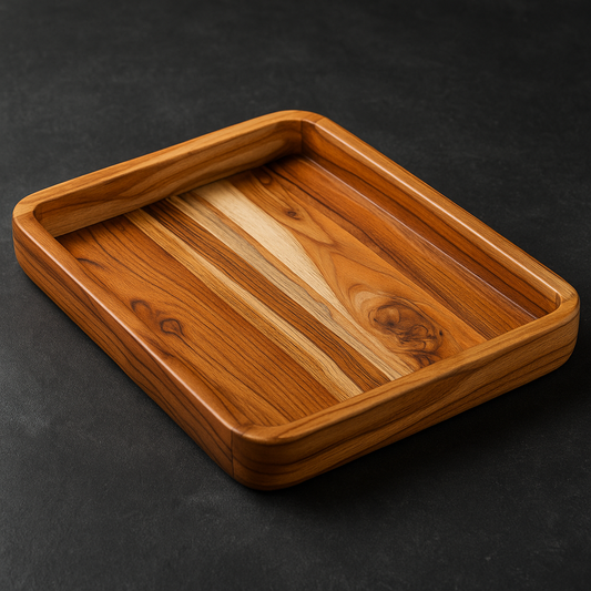 Gamela de Madeira Teca Retangular 47 cm