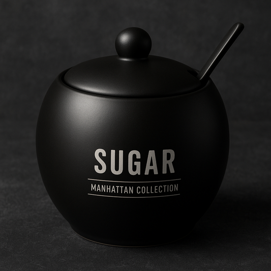 Açucareiro de Porcelana Manhattan Preto 350ml