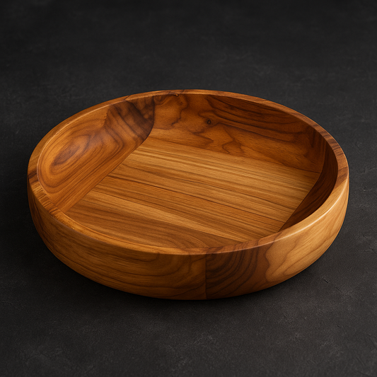 Gamela de Madeira Teca Redonda 31x31 cm