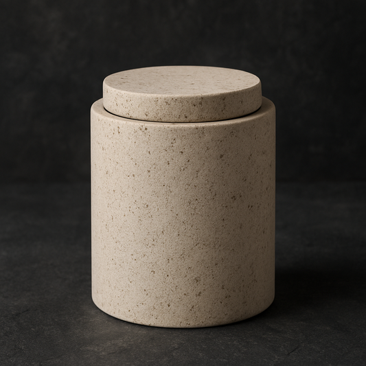 Copo em Poliresina Multiuso com Tampa Off White 10x08 cm