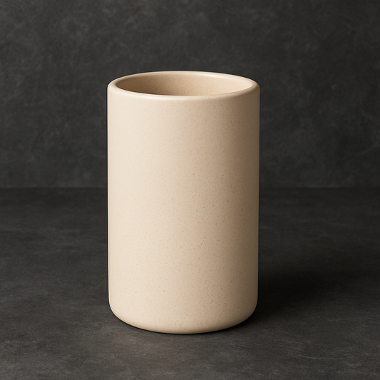 Copo de cerâmica multiuso Areia serena bege 12x07 cm