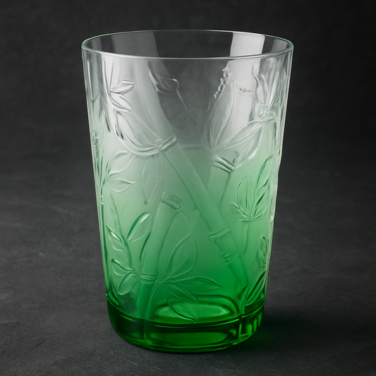 Copo Longo em Acrílico Bambu Verde 420ml