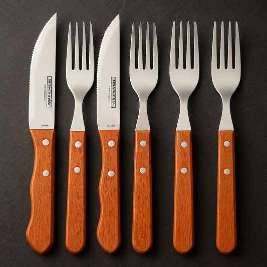 Jogo de Talheres Inox Polywood Churrasco 12 Peças