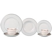 Aparelho de Jantar Porcelana Majesty Silver 42 Peças