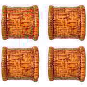 Argolas de Guardanapo Rattan Caramelo 4 Peças