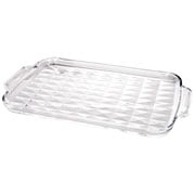 Travessa de Vidro Diamond com Alça 34x20 cm