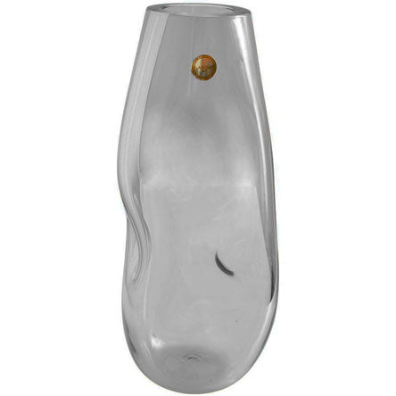 Vaso Murano Azaléia Quartzo Fumê 40x15 cm