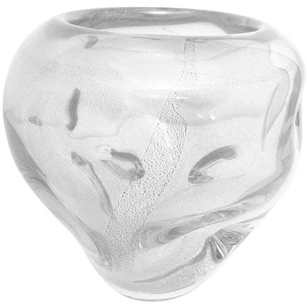 Vaso Murano Peônia Cristal 19x19 cm