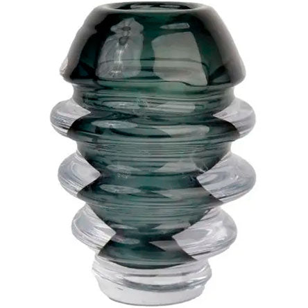 Vaso Murano Ondas Cinza 13x20x08 cm