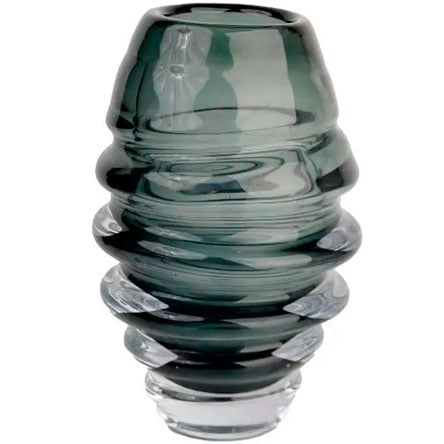 Vaso Murano Ondas Cinza 27cm