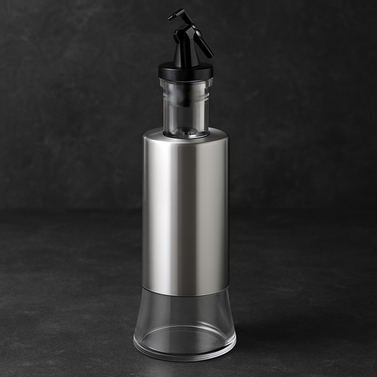 Azeiteiro e Vinagreiro de Inox 300ml com Bico Dosador